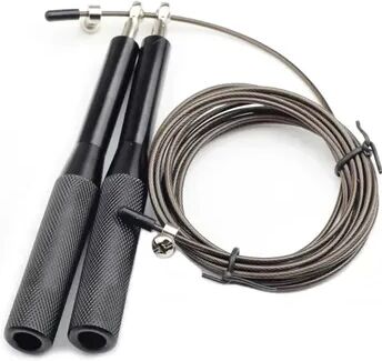 Clever Finds Adjustable Steel Cable Speed Jump Rope With Aluminum Handles For Fitness Training black
