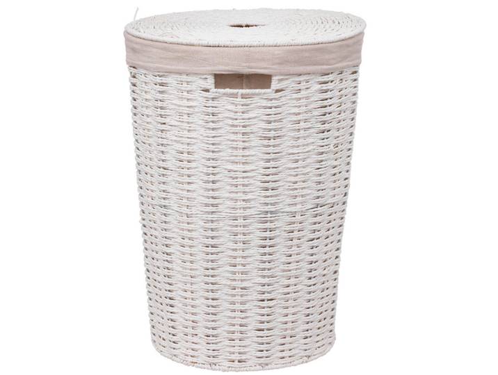 5five Simply Smart Wäschekorb rund 40 l 32/32/58 cm, Weiß, Papier, Rund, 32x58x32 cm, Haushalt & Reinigung, Wäschepflege, Wäschekörbe & Wäschetonnen