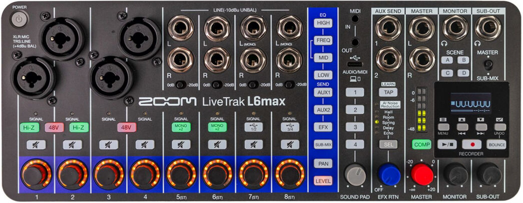 Zoom LiveTrak L-6max digitales Mischpult