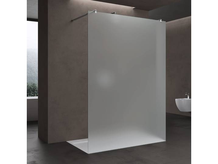 doporro Paroi de Douche à L'italienne Opaque 120 cm Pare-douche Verre de Sécurité 10mm Paroi 118x200cm avec 2 Stabilisateurs Rectangulaires Bremen02VS