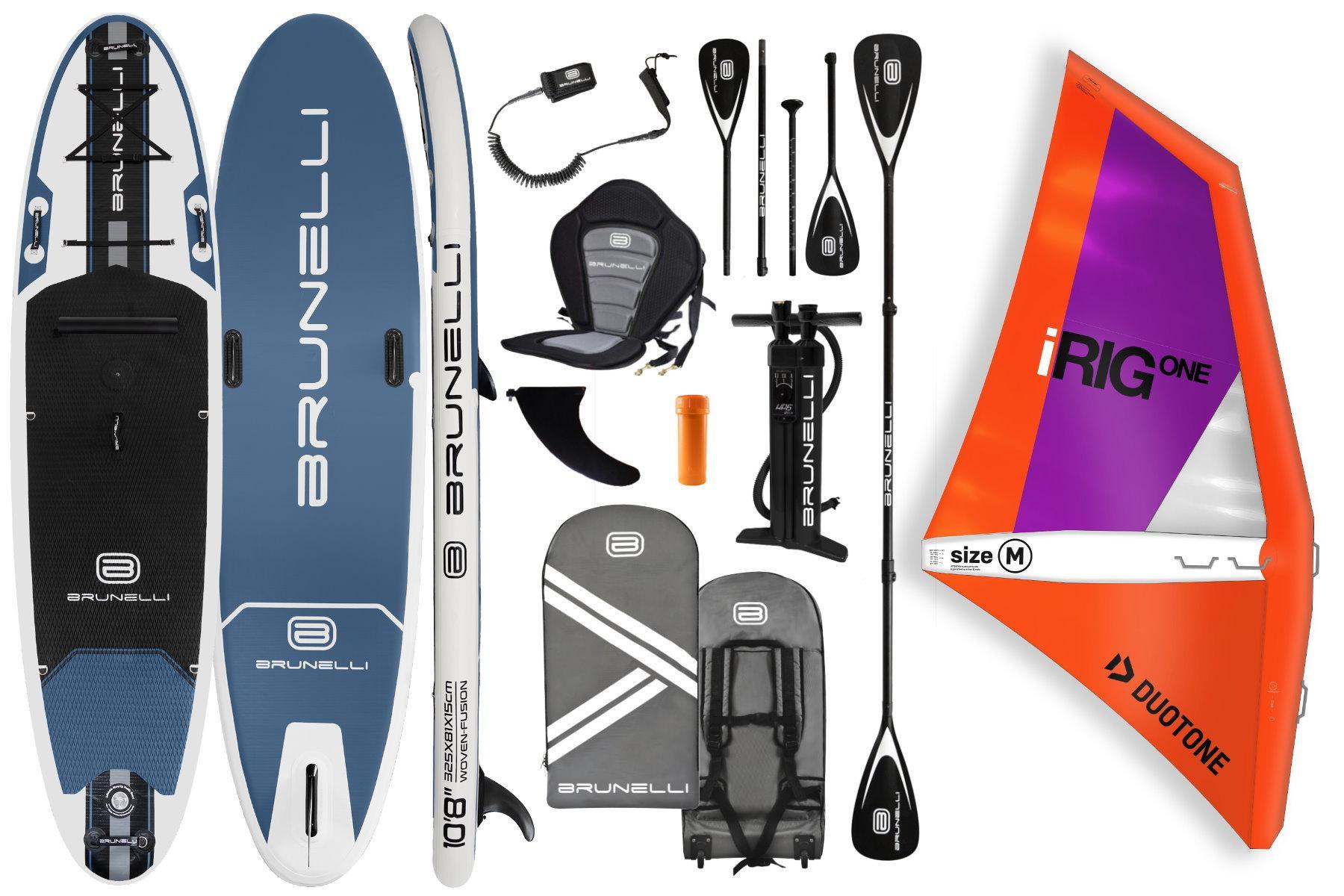 BRUNELLI 10.8 Windsurf iSUP Board aufblasbar Stand Up Paddle iRIG M Segel SET Paddle Board