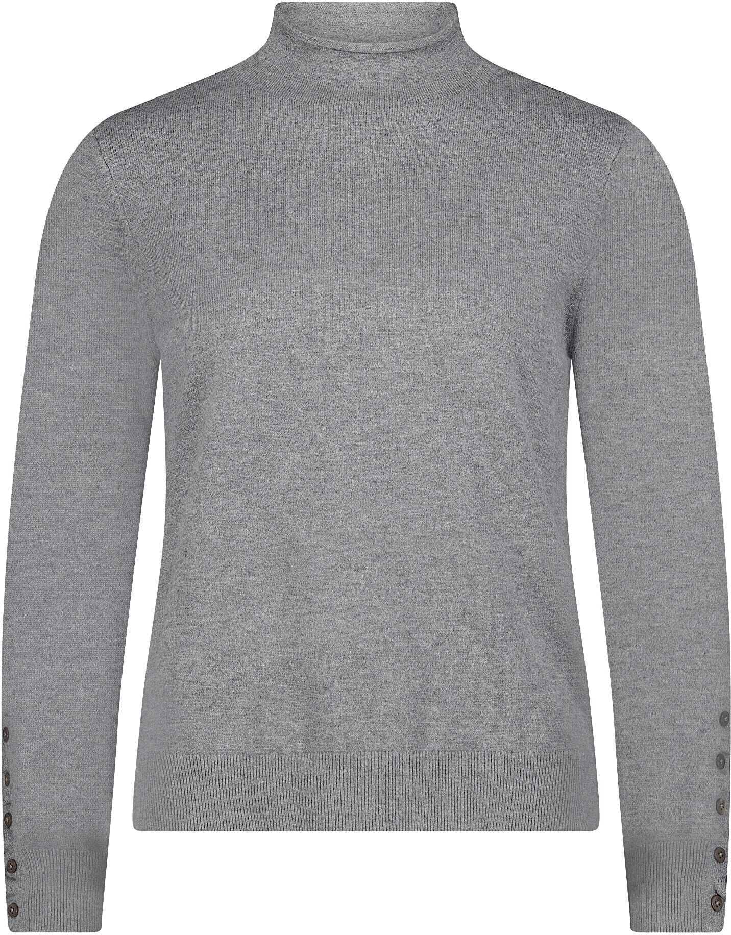 Strickpullover CARTOON "Strickpullover mit Stehkragen", Damen, Gr. 42, grau, Pullover Strickpullover