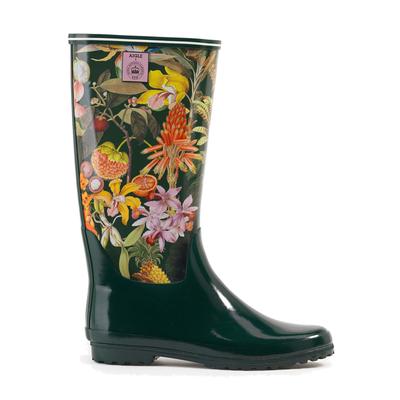 Gummistiefel AIGLE "Venise Print", Damen, Gr. 35, grün (kew garden 2), Obermaterial: 100% Naturkautschuk NaRubber., Schuhe Gummistiefel