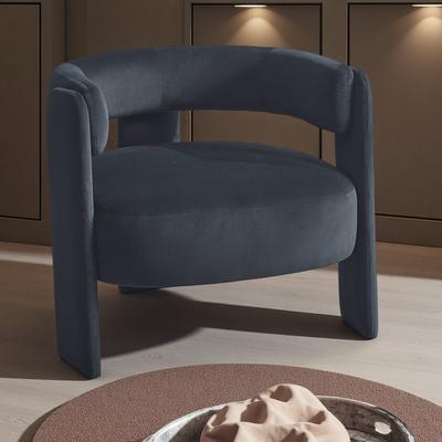 ZWYO HOSIMU "32"" Velvet Upholstered Accent Chair with Thick Cushions, Metal Frame, Mid-Century Modern Reading Armchair"