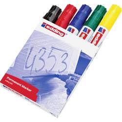 Edding Permanentmarker 4-800999 Permanentmarker Schwarz, Rot, Blau, Grün, Gelb wasserfest: Ja