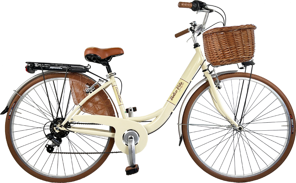 Stadtfahrrad Dolce Vita by Canellini VENERE 28" mit Korb - Creme