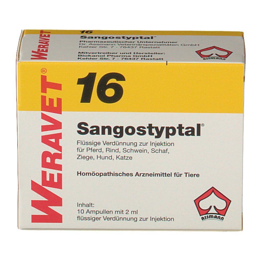 Sangostyptal 16 Ampullen vet. 10x2 ml