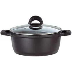 GSW Kochtopf Aluguss mit Deckel Silcoguss Ø 28 cm, Pfanne + Kochtopf, Schwarz