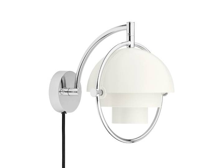Multi-Line Wandleuchte chrom/weiß Metall G9 - GUBI Multi-Lite - Wohnzimmer - Design - Messing - Einflammig