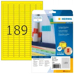 HERMA Farbige Etiketten A4 25.4x10 mm gelb Papier matt 3780 St.