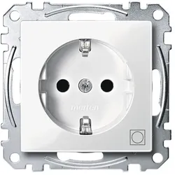 Merten SCHUKO-Steckdose, System M, mit Kennzeichnung Trockner (polarweiß glänzend)