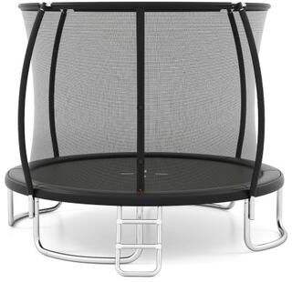 Costway 12FT Outdoor Trampoline Heavy-Duty Recreational Trampoline with Safety Enclosure Net-Black