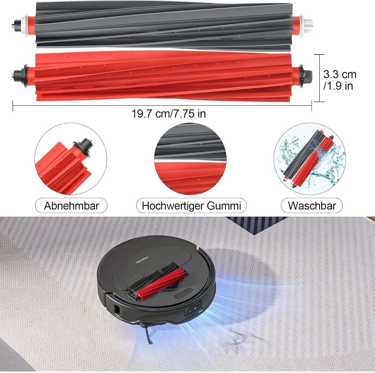 INF Ersatzteile-Set für Saugroboter, kompatibel mit Roborock Q5 Pro+/Q8 Max+ – Multicolor-Bürsten, HEPA-Filter, Staubbeutel,