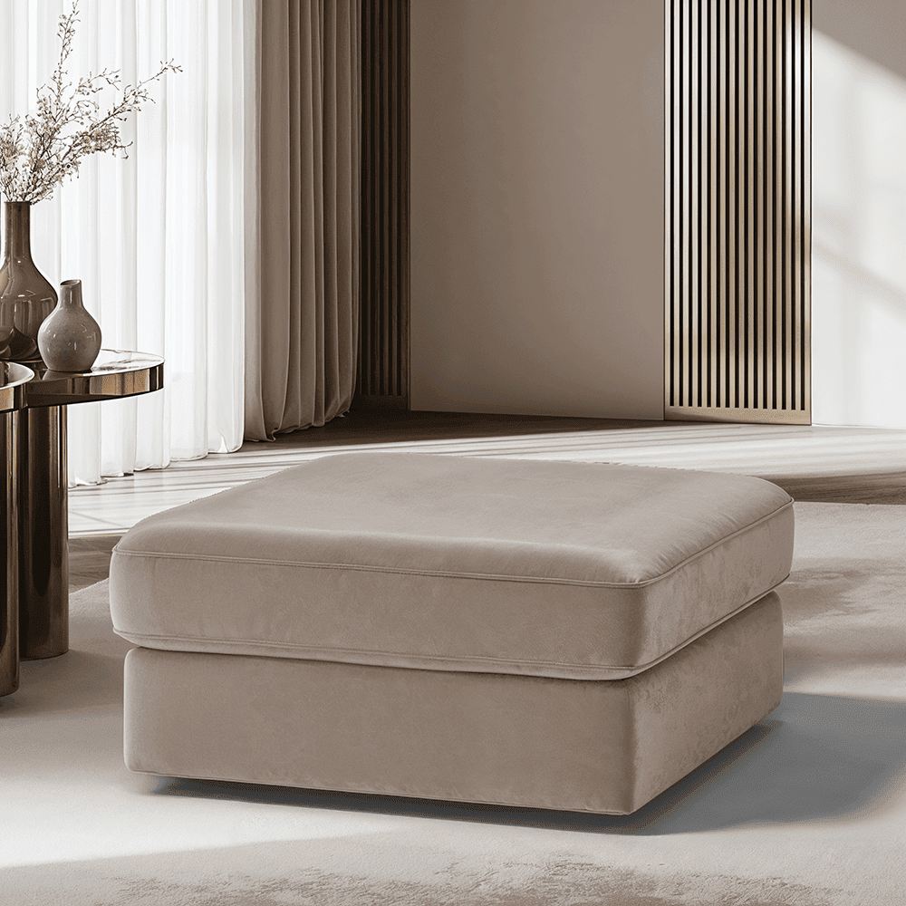 Victoria Mink Velvet Footstool