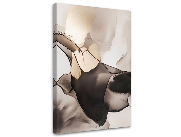 Feeby Leinwandbild 3D-Abstraktion Beige Braun Modern 80x120cm, Rechteckig, 80x120 cm, Bilder & Rahmen, Bilder, Leinwandbilder