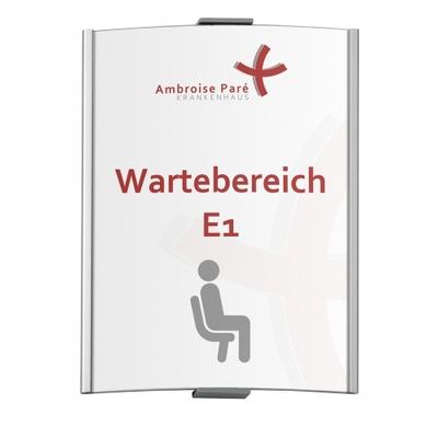 FRANKFURT Wandschild DIN A4 hoch | 297 x 230 mm | Aluminium silber | entspiegelte Abdeckung | Leitsystem | Türschild Büro | Büroschild
