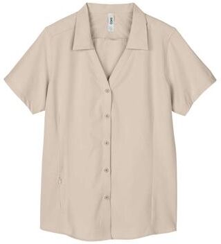 CORE365 CE510W Women's Ultra UVP Marina Shirt in Stone size 2XL   Polyester/Spandex Blend