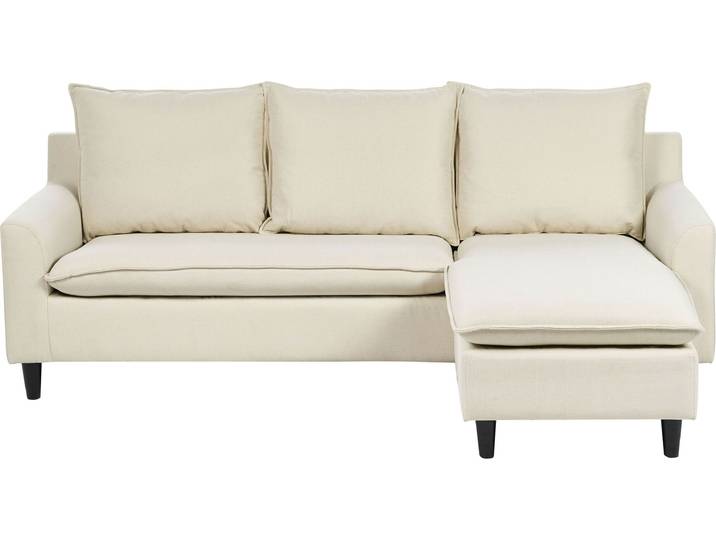 BELIANI Ecksofa Hellbeige Polsterbezug L-Förmig Linksseitig Universal Traditionell Wohnzimmer