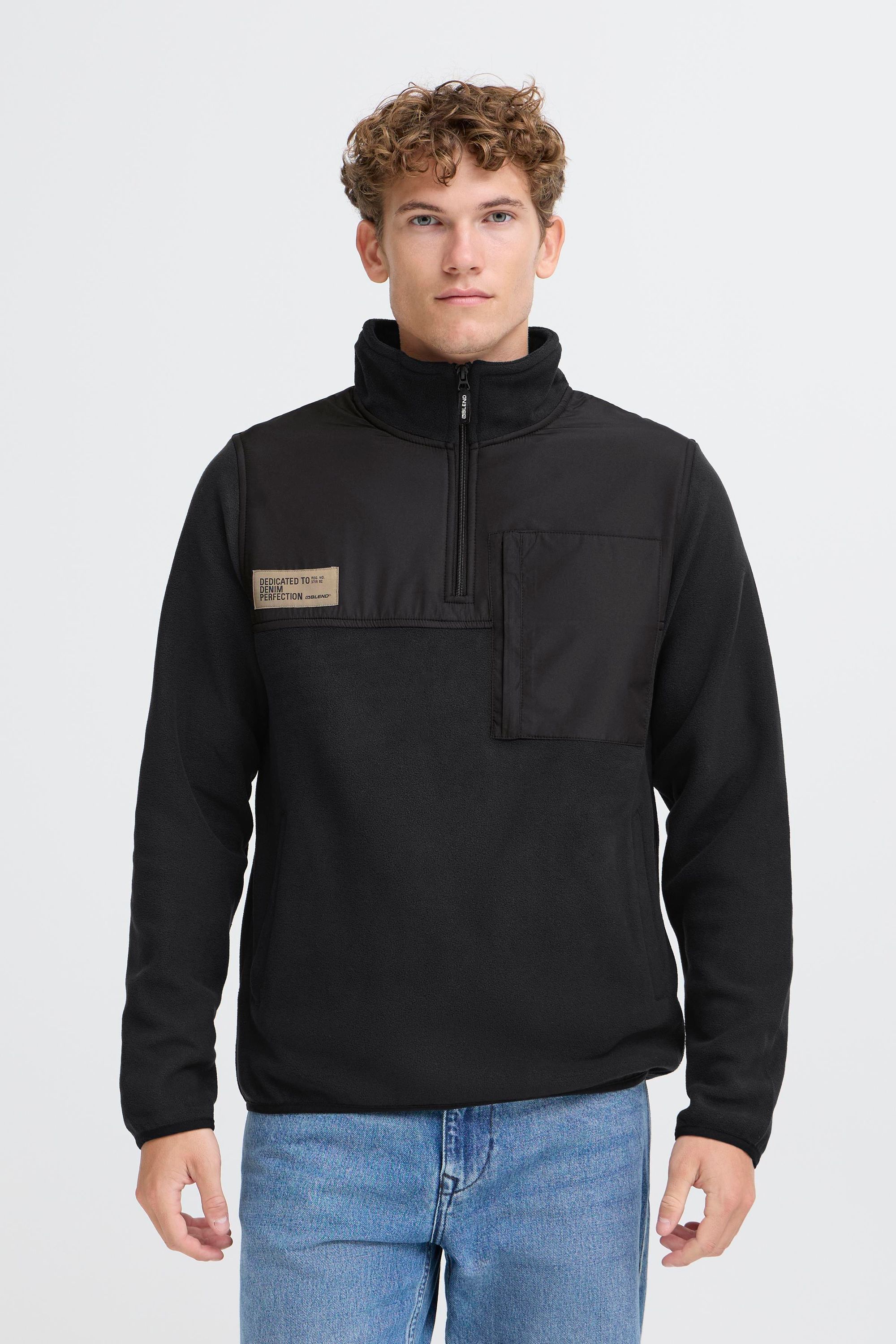 Fleecejacke BLEND "Fleecejacke BHMasi", Herren, Gr. M, schwarz, Obermaterial: 100% Polyester PES., Jacken Fleecejacke