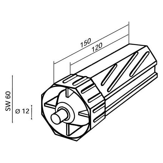 Rademacher Kunststoffkapsel f. SW60 O12mm L120mm (96000014)
