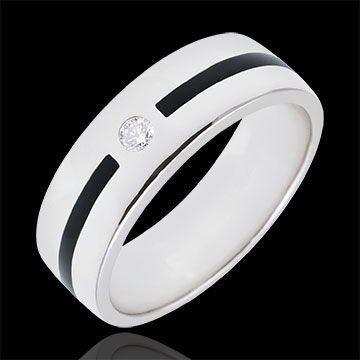 Edenly Trauring DÃ¤mmerschein - Federzug mit Diamant - GroÃŸes Modell -Schwarze