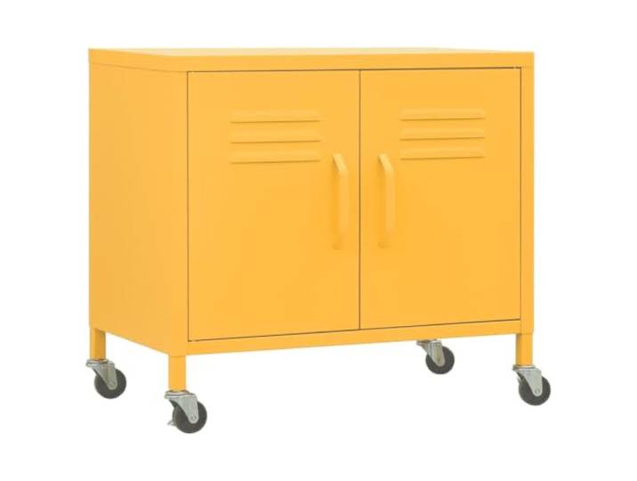 KDVXBCQJH Stahlschrank mit Rollen Senfgelb 60x35x56 cm Metallschrank Mobiler Rollcontainer fuer Arbeitszimmer und Schlafzimmer, verstellbarer Einlegeboden und 70 kg Gesamtbelastbarkeit.