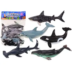Figurenset der größten Meerestiere Orca Walhai 6-tlg