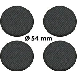 4 x Ø 54 mm Polymere Aufkleber / Carbon-Optik / Nabenkappen, Felgendeckel