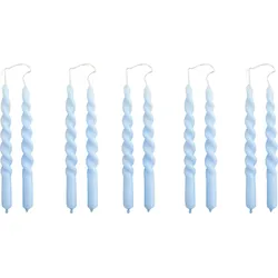 Mini Swirl Kerzen hellblau 10 St.