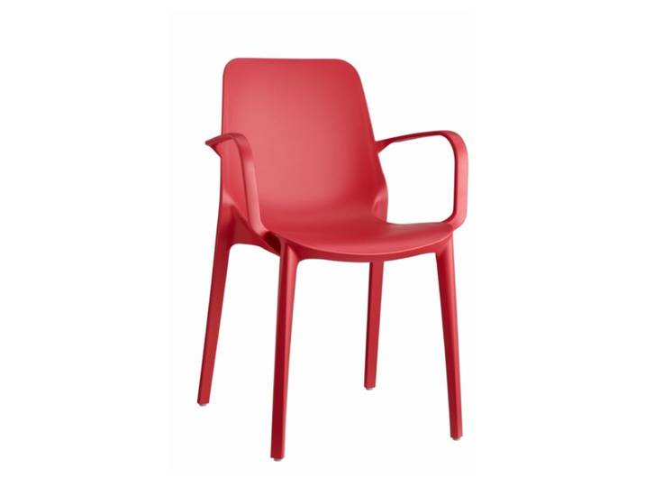 Fauteuil design en plastique rouge