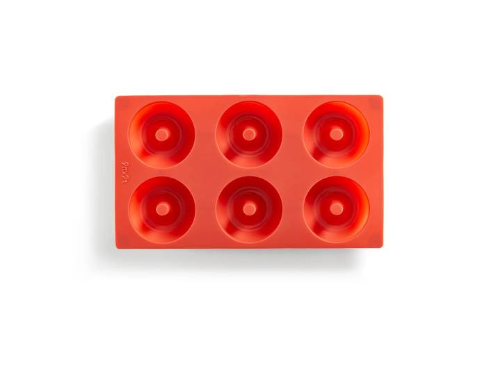 Lékué Moule à donuts en silicone Lékué lot de 6 Rouge