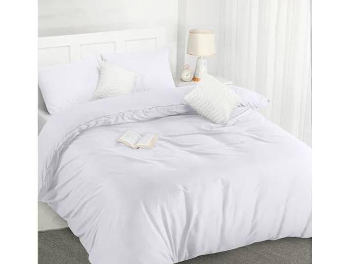 Utopia Bedding Dekbedovertrek Set - Zachte Microvezel Dekbedovertrek 200x200cm met Kussenslopen 50x75cm - Beddengoed Dekbedovertrek Set - Wit