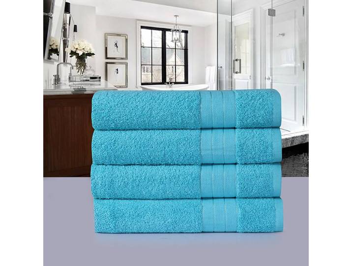 Serviettes de bain Branda lot de 4 Bleu/Aqua