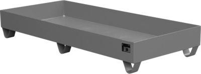 Stahl-Auffangwanne ohne Gitterrost, 1800 x 800 mm, grau RAL 7005