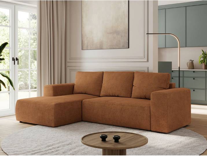 MKS MÖBEL Ecksofa TRENTINO L, Set, L-förmige Ecke, T30-Schaum, lose Kissen, Ecksofa L-Form, Bettkasten, Schlaffunktion, Wellenfedern