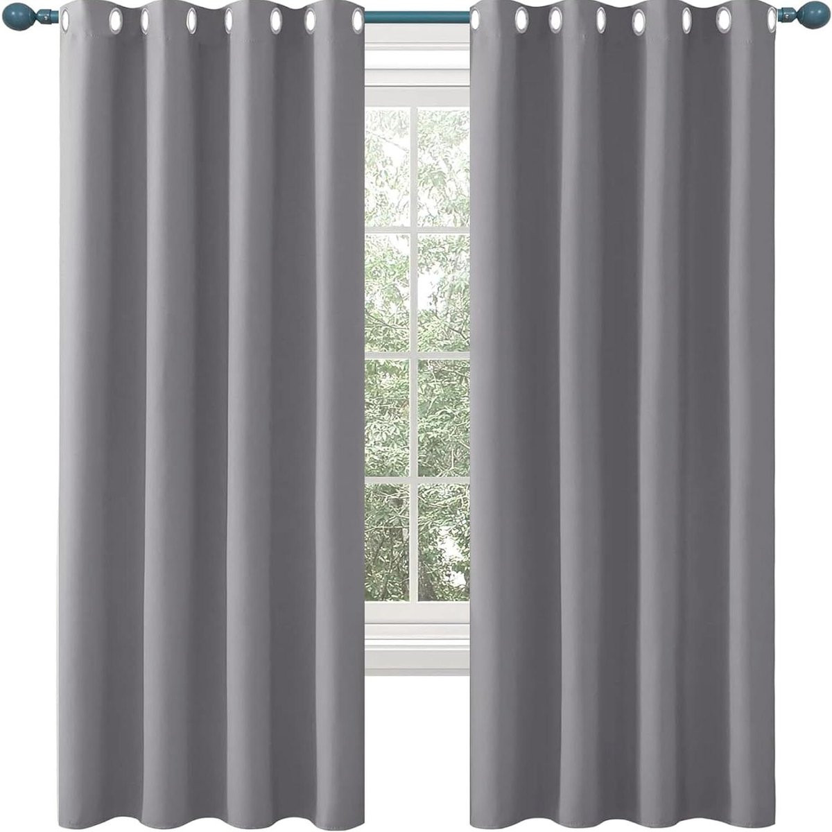 Verduisterende Oogjesgordijnen Lichtgrijs - Thermische Isolatie met Triple Weave Technologie - 220 x 65 cm