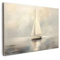 LEINWANDBILD Segelschiff - Meer - Bewölkt Groß 140x90 cm