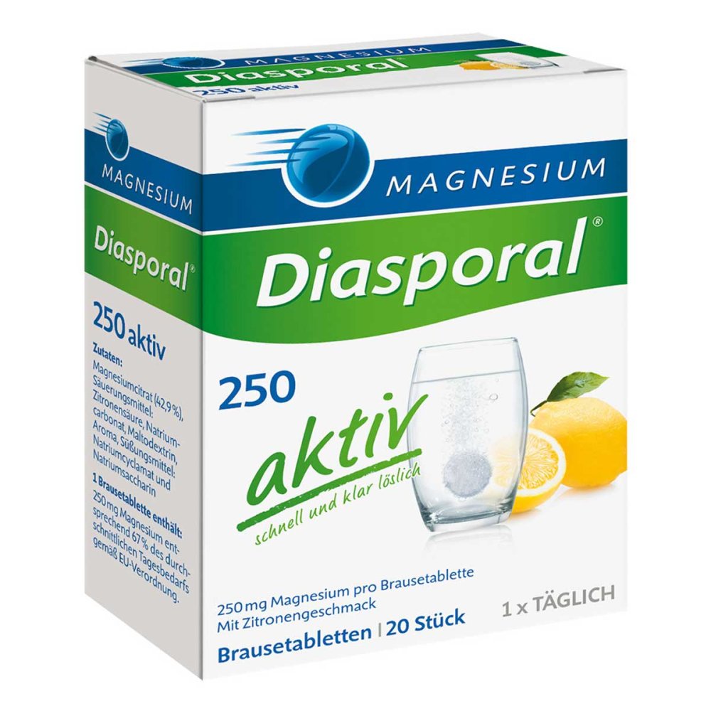 Protina Pharmazeutische GmbH Magnesium Diasporal 250 Aktiv Brausetabletten 02451652