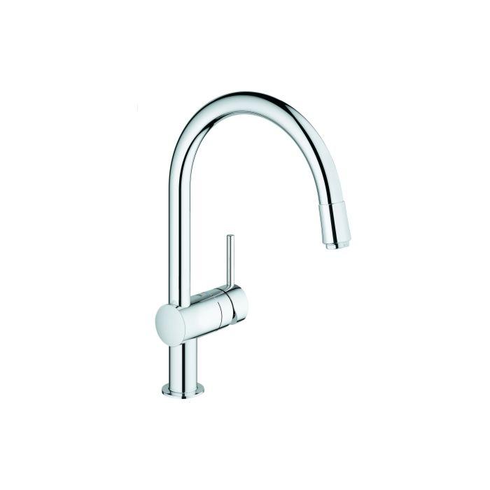 Grohe Minta Küchenarmatur 32918000 chrom, ausziehbarer Mousseurauslauf