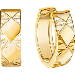Fascination by Ellen K. Klappcreolen 585/- Gelbgold bicolor glanz/diam.