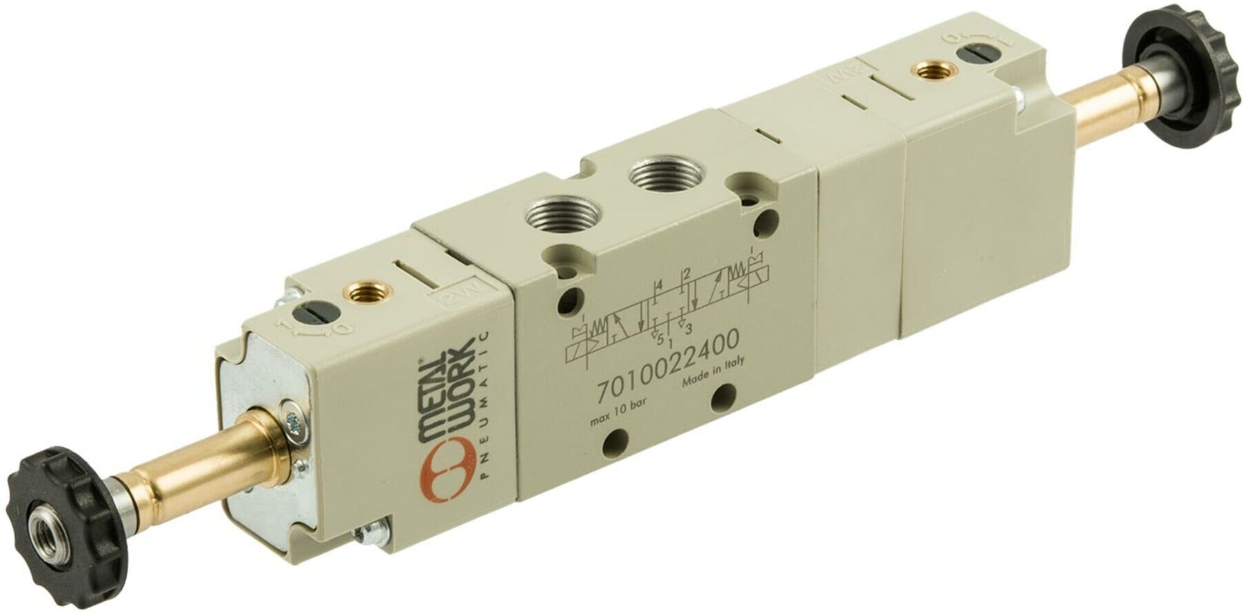 Riegler 5/3-Wegeventil, elektropneumatisch, Mitte entlüftet, G 1/8 (7010022200)
