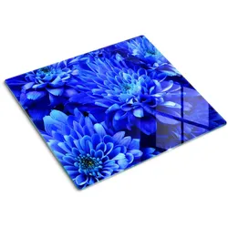 GLASPLATTE 60x52 cm Blaue Aster