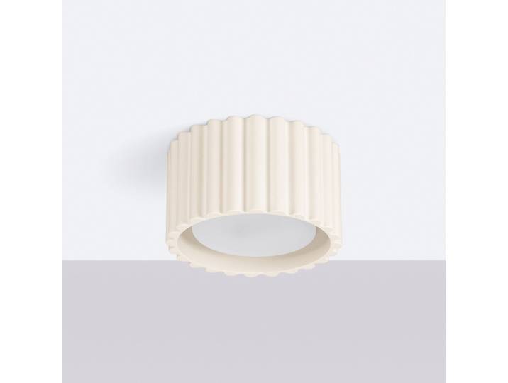Plafonnier RIBLA, beige, Ø 10 cm, métal, GX53 - SOLLUX SOLLUX LIGHTING - Salon / séjour - Aluminium - À ampoule unique