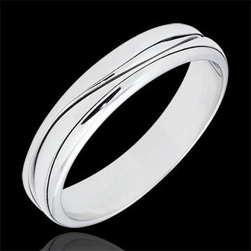 Edenly Ring Amour - Herren Trauring in WeiÃŸgold - 9 Karat