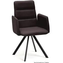 ARMLEHNSTUHL (2er-Set) Deane 52x92x60 Schwarz/Espresso