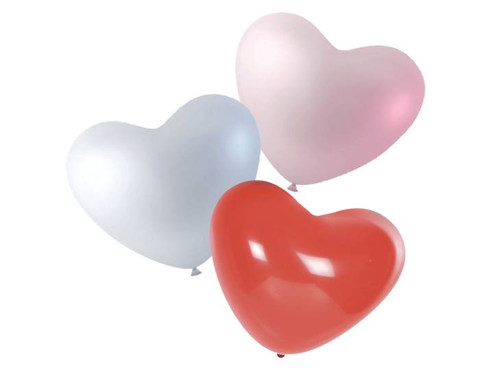 Herz-Ballons, 10er Set, versch. Farben