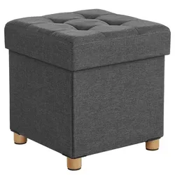 Songmics Wohnzimmer-Hocker mit Stauraum LSF14GYZ dunkelgrau grau