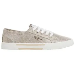 Pepe Jeans für Damen. PLS31439 Brady Party Basic Turnschuhe gold (40), Wohnung, Schnürsenkel, Lässig