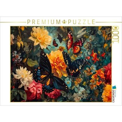 CALVENDO Puzzle Blütenflug der Schmetterlinge | 1000 Teile Lege-Größe 64x48cm Foto-Puzzle für glückliche Stunden