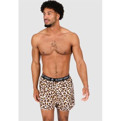 Boxershorts LOUSY LIVIN, Herren, Gr. M, braun (rosa), 100% Baumwolle, Unterhosen, mit lässigem Leo-Print